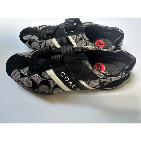 Coach Women's Jenney Q1036 Beige Black Signature Print Sneaker Shoes Size 7.5 M - Picture 2 of 5